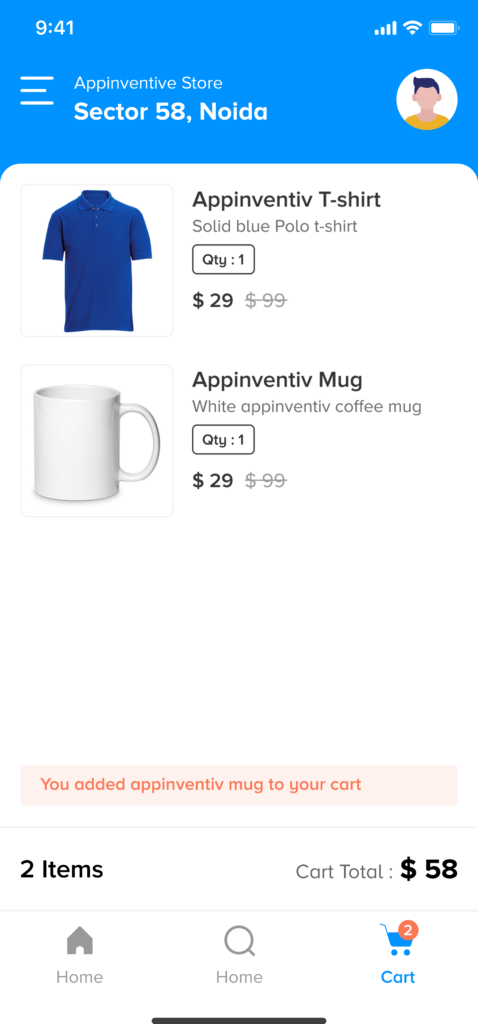 Add item to the cart