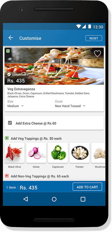 Dominos - User Interface App Screen