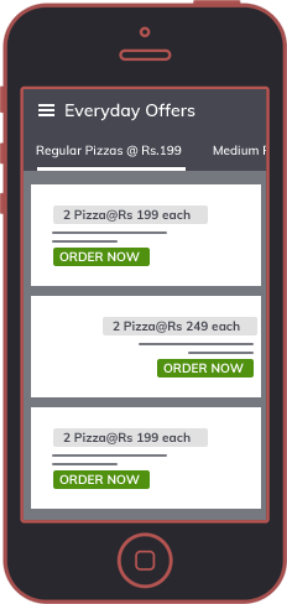 Dominos - Wireframes & Prototyping App Screen