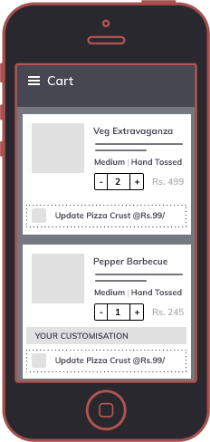 Dominos - Wireframes & Prototyping App Screen