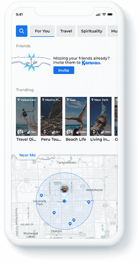Karavan social networking app screen 2
