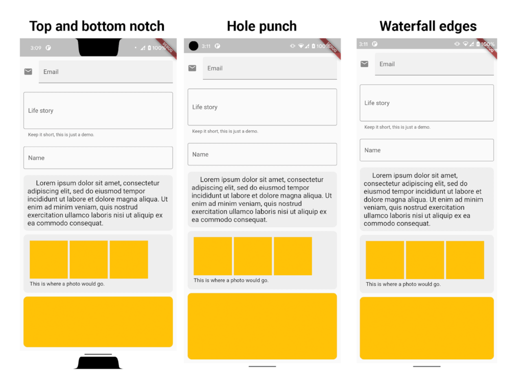 Supports to Android notches