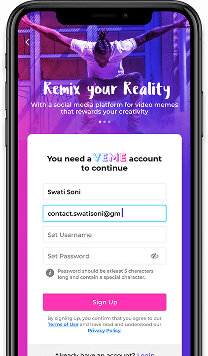 Veme Blockchain App developed by Appinventiv